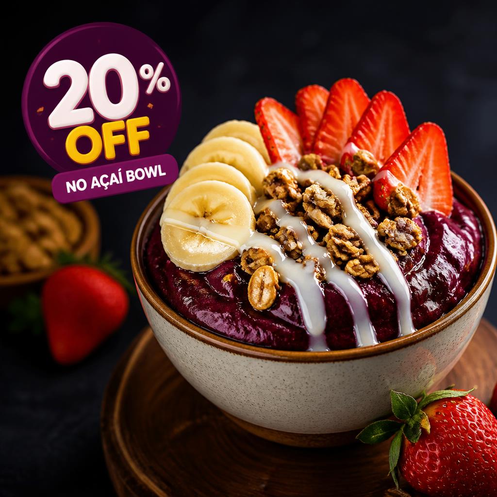 Açaí premium com desconto exclusivo do Clube de Ofertas